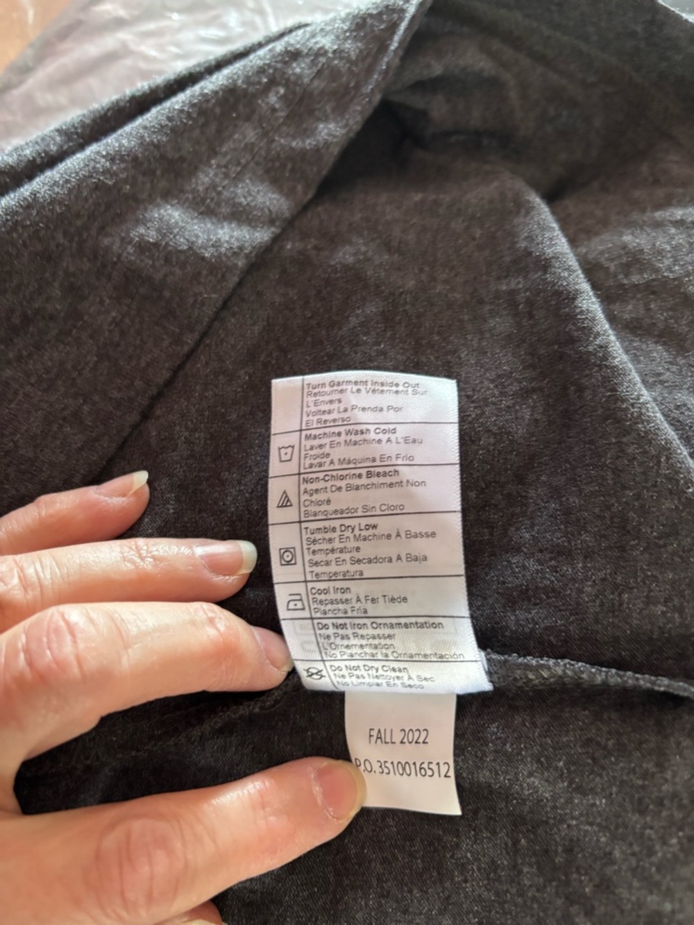 NWT Carhartt Charcoal Loose Fit Long-Sleeve Tee with Orange Sleeve Logo - Picture 6 of 8